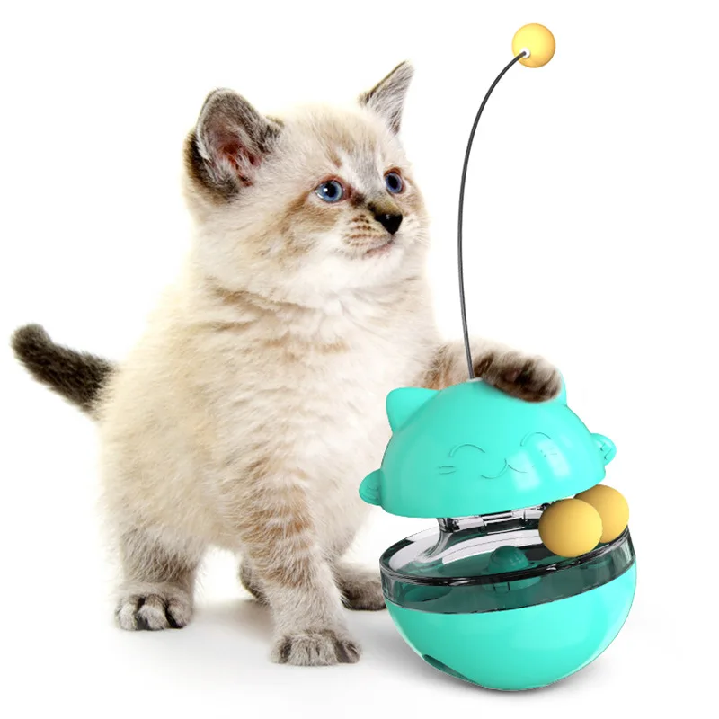 

Wholesale Amazon hot cute cat toy new 2021 Tumbler Fighting Cat Stick Turntable interactive pet toys for cats