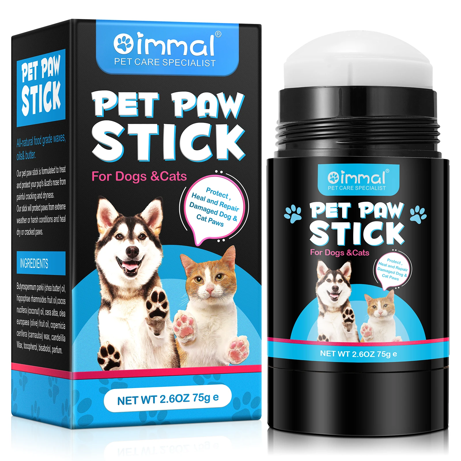 

OIMMAI custom private label protect moisturizing natural organic heals dry dog paw balm stickcat paw balm