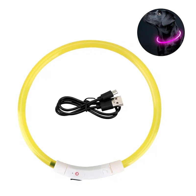 

2023 New outdoor in multiple colors illuminated rechargeable pet collar led light