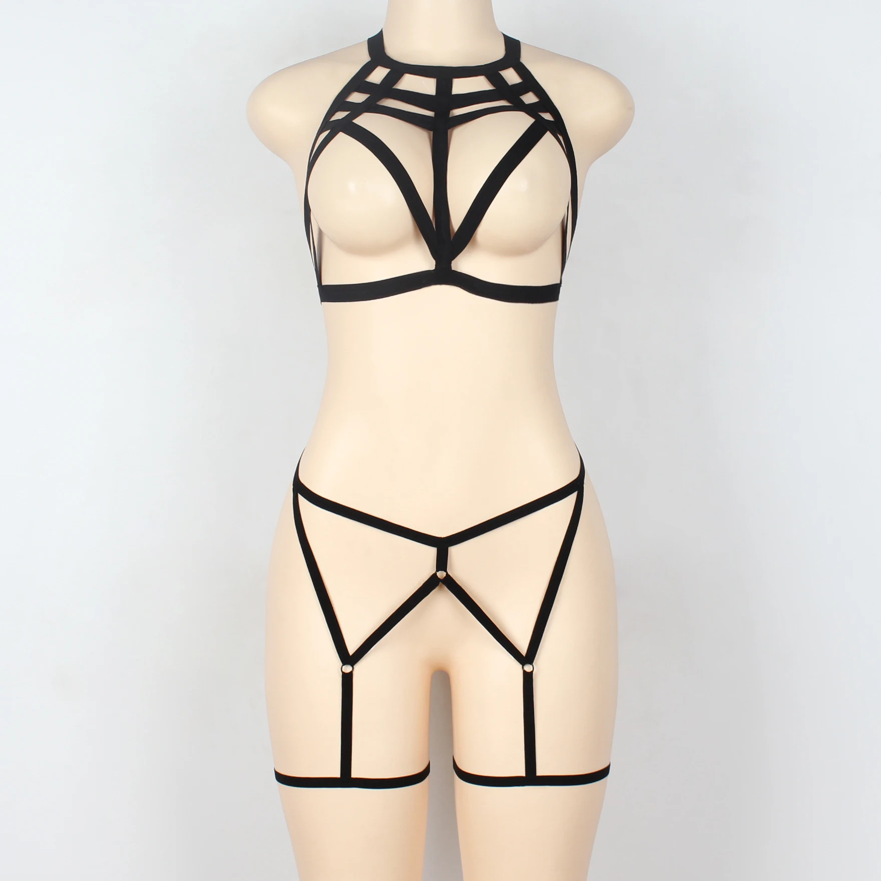 
S0431 Women Sexy Bondage Body Cupless Bra Fetish Lingerie Harness 