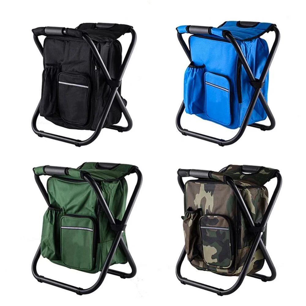 

Folding Camping Fishing Chair Stool Portable Backpack Cooler Insulated Picnic Bag Hiking Seat Table Bags Pesca Tackle Mochila, As pictures
