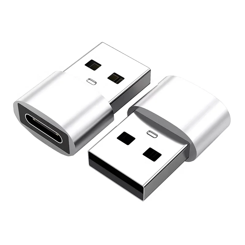 

USB-C Female to A Male Gender Converter Type-C Adaptors USBC Connector USB C to USB Adapter, Black.siver