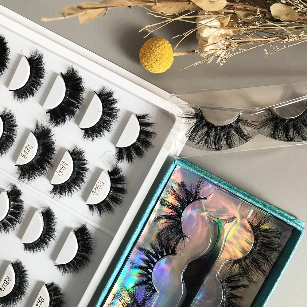 

China wholesale new style mink eyelashes fluffy mink eyelashes 25 mm 3d mink eyelash with magnetic box, Black