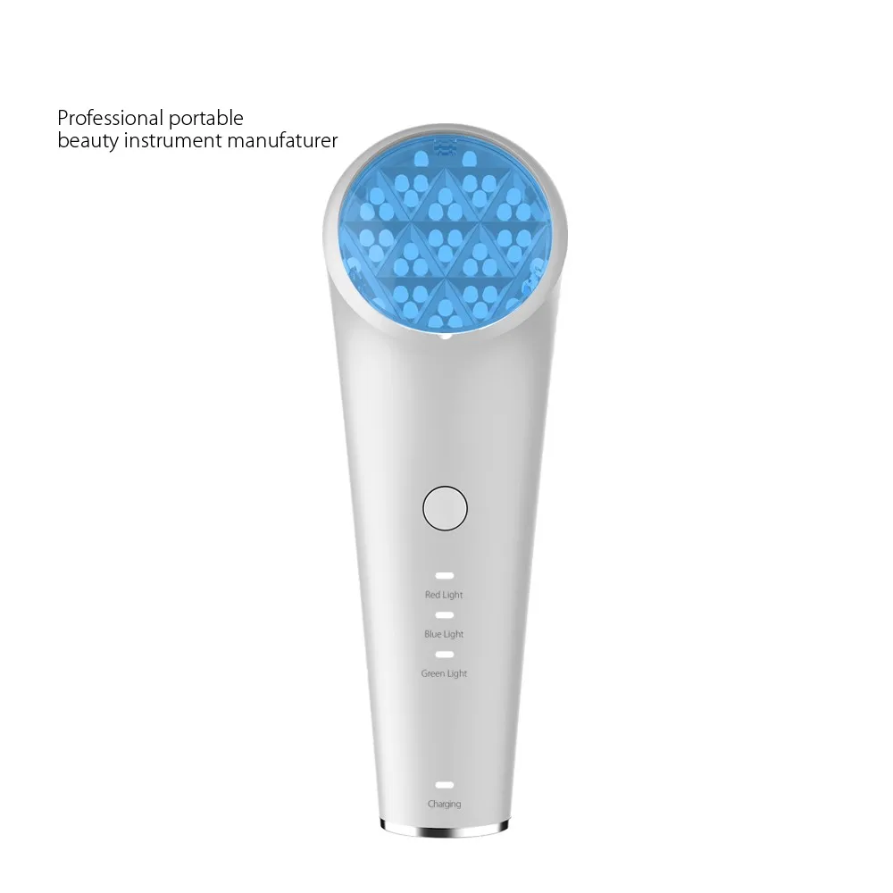 

Photon therapy machine red blue light wrinkle remover facial whitening face rejuvenation equipment anti aging beauty product, White