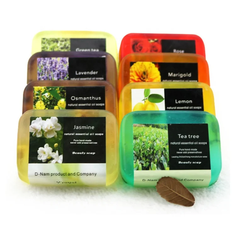 

Thai Essential Oils Soap Bar Rose Lemon Green Tea Handmade Soap Deep Cleansing Double Effect for Mites Removal Anti Bacterial