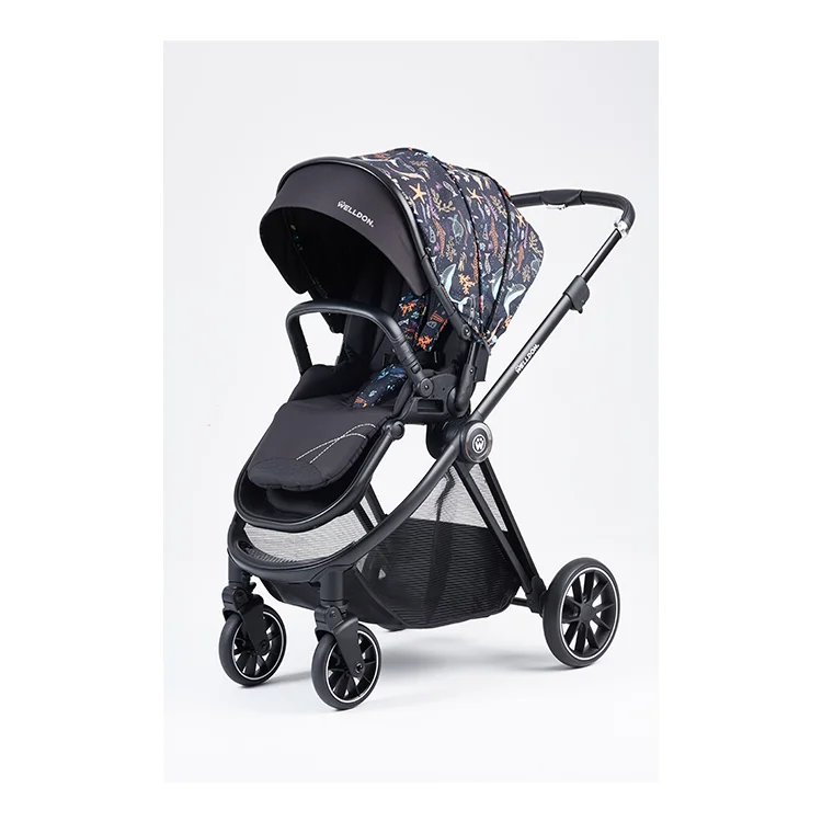 

Cheap price factory wholesale portable carriage baby easy folding pram 4 wheel kids wagon stroller, Black