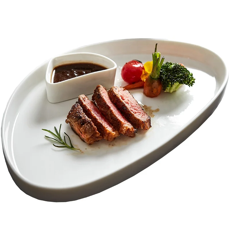 

Factory direct wholesale white dish dinner steak plate new style restaurant plates