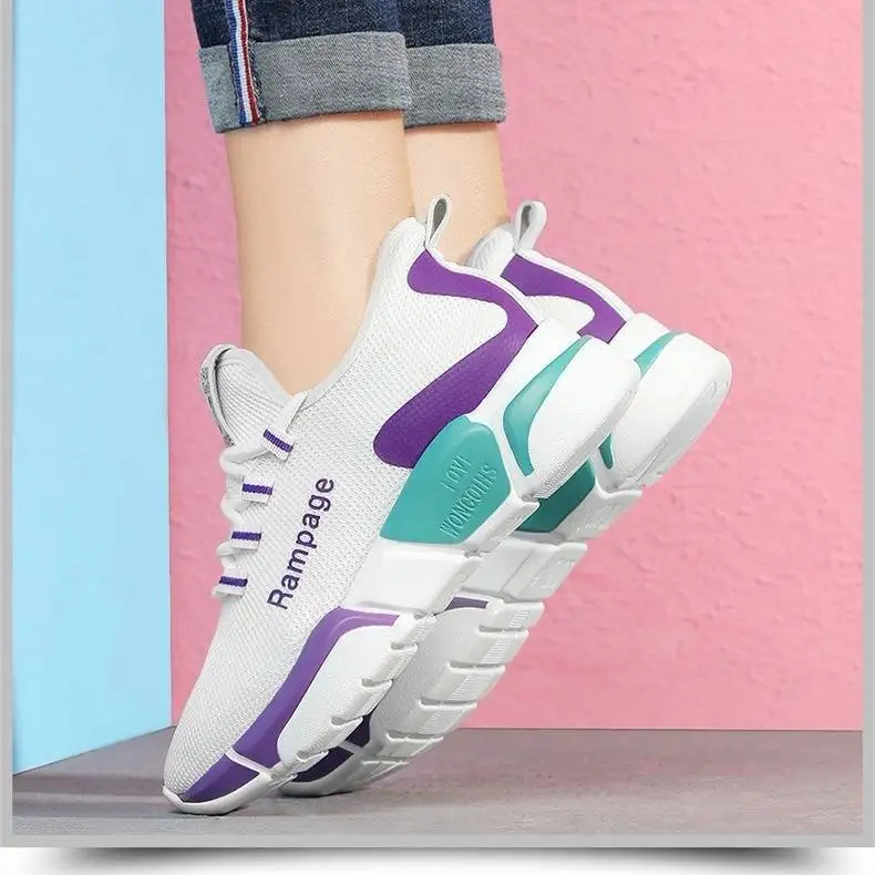 

Fashion Spring Women Casual Shoes Breathable Mesh Platform Sneakers Women New Fashion mesh sneakers Shoes Tennies Sports shoes, As pic