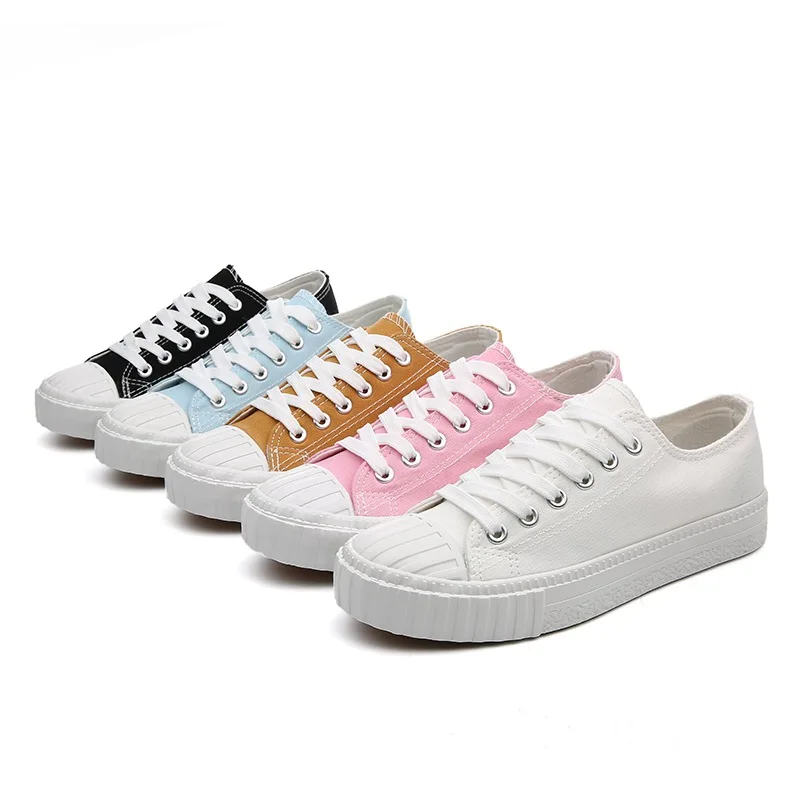 

Classic Designers Boys Girls Candy Color Flat Open White Canvas School Shoes Womens Walk Shoes For School Student, Customized