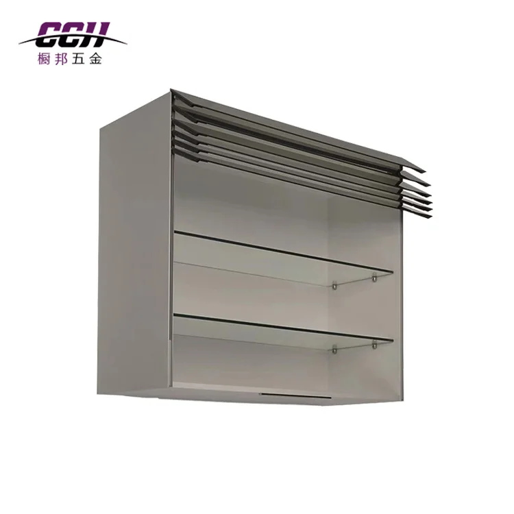 

Kitchen Smart louver wall mounted cabinet lifting fruit basket furniture roller shutter storage basket, White,black
