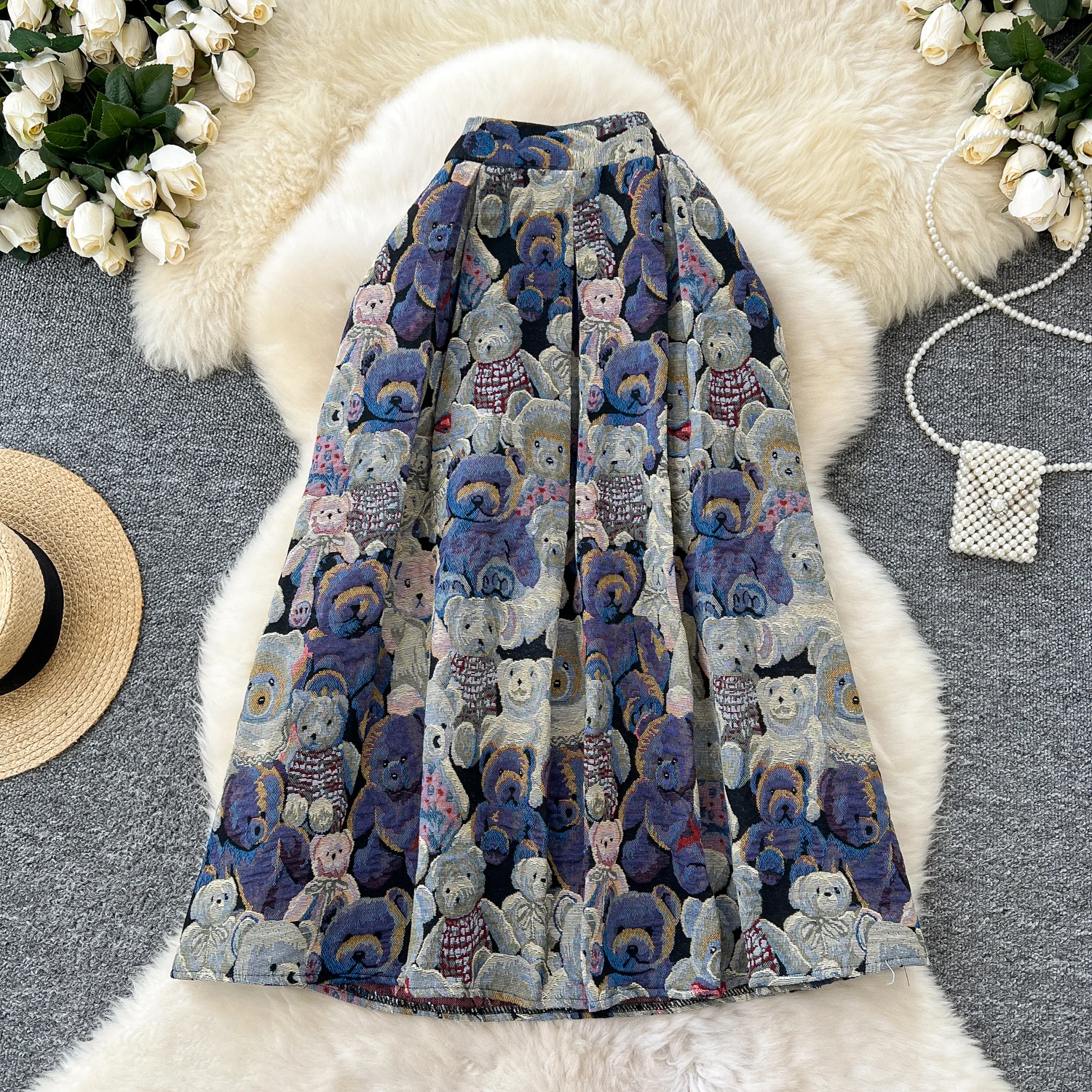Boutique Wholesale 2026 Autumn and Winter New Fashionable Retro High Waist Slimming A-line Women's Half Skirt