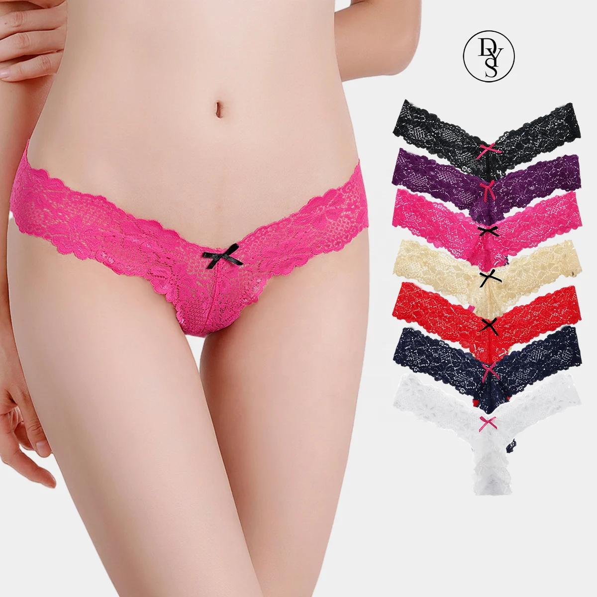 

Wholesale Womens Hot Sexy Lace T Back Low Waist See Through Hollow Underwear Thongs For Women 2021, 7 colors