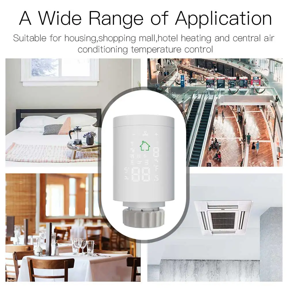 Tuya Zigbee 3.0 Mini Radiator Valve Lcd Display Smart Thermostat Trv