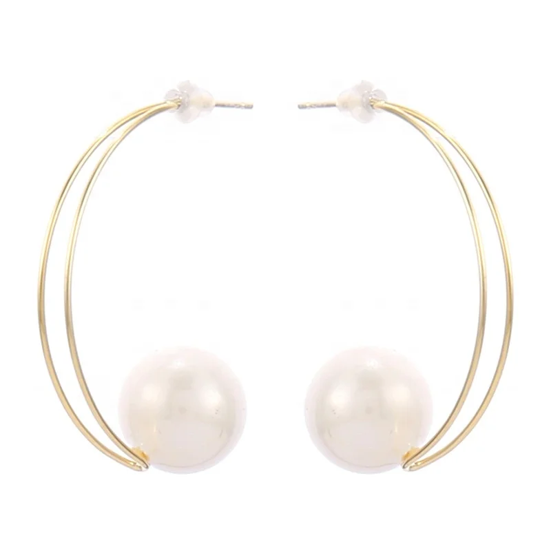 

Earrings with Pearl Pendant Fashion Simple Exaggerated Party Punk Circle Earrings for Fashion Women Jewelry