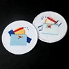 Custom Cartoon Logo Small White Fabric Embroidery Badges Patch for Hat