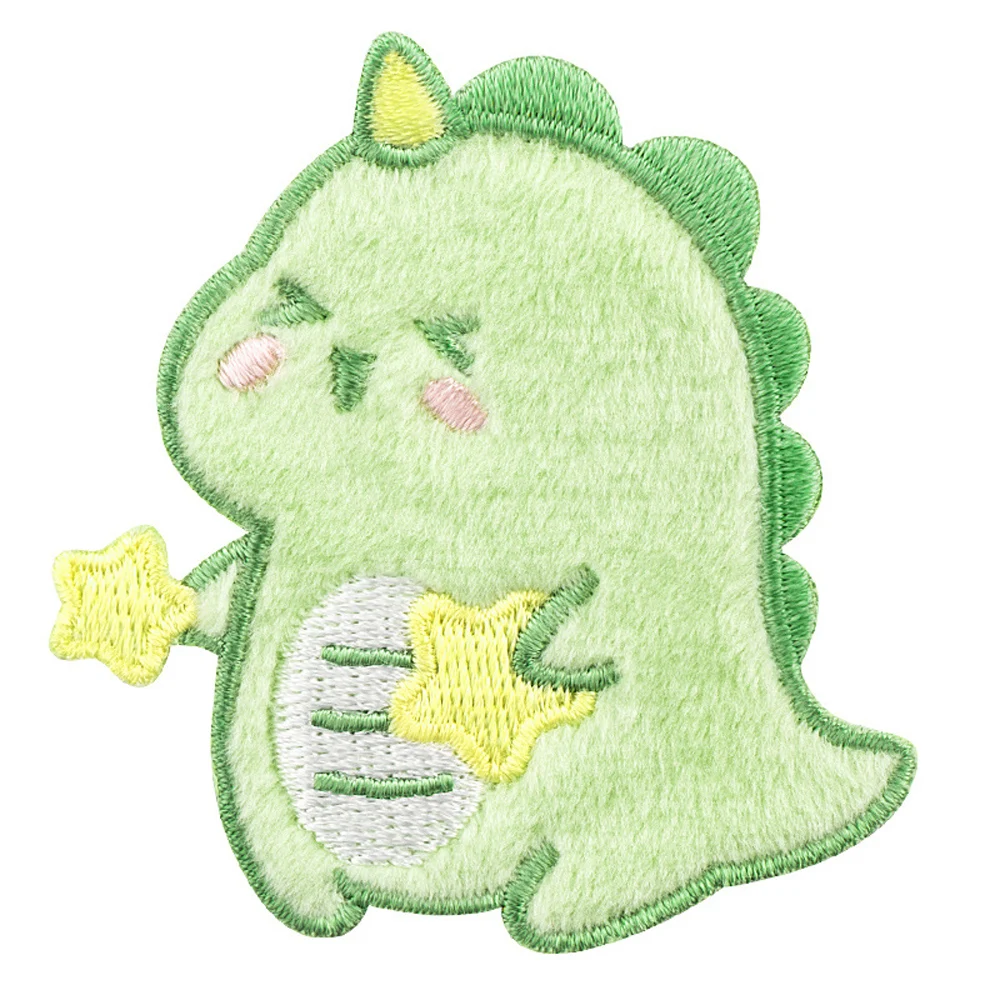 

2PCS Cute Dinosaur Pattern Applique Embroidered Patches Heat Press Iron on Sewing On Clothing Badge DIY Decoration