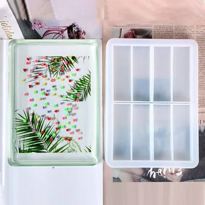 

T903 Shiny Epoxy resin tray mold Square tray silicone mold