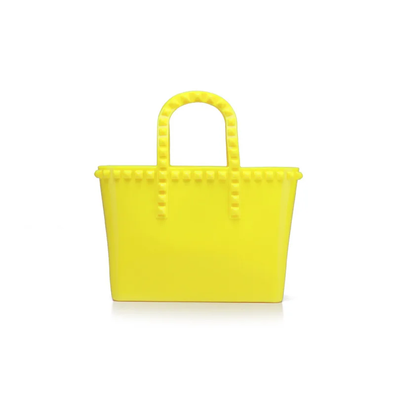

2021 Xianjian Rivet Handbag PVC Shopping Totes Factory Sale Pricing PVC Beach Bags Neon Green Bags, Tas jelly wanita
