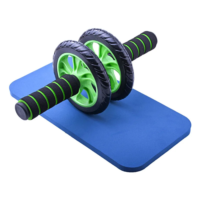 

2021 sweat absorbent handle ab roller wheel with kneeling pad ABS roller abdominal muscle training wheel, Green, blue