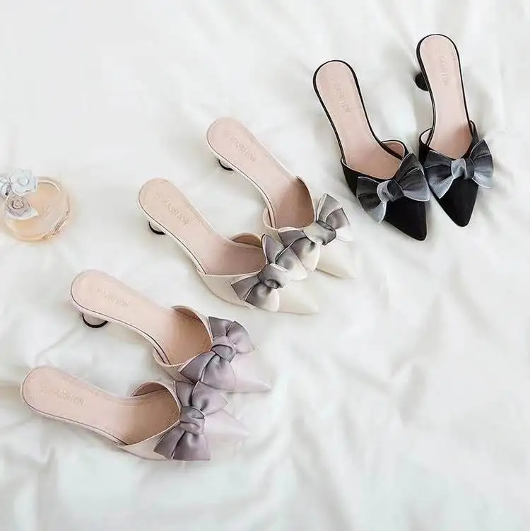

Hot-Selling Summer High Heel Shoes with bow for woman