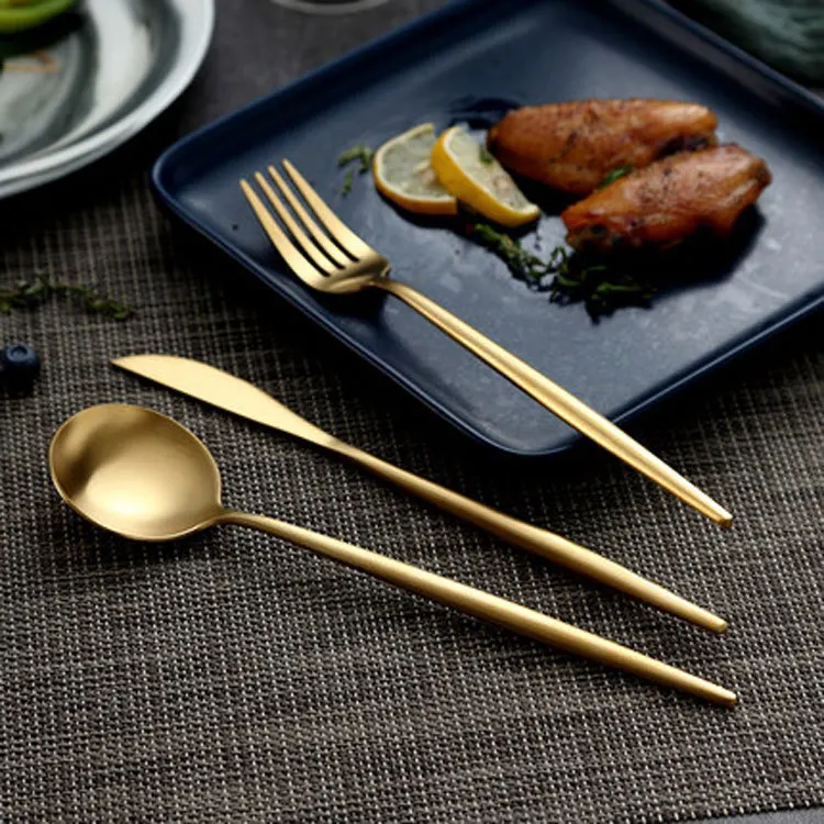 
Stainless steel tableware steak knife fork spoon and chopsticks customized stirring coffee spoon Flatware Tableware Cutlery Set 