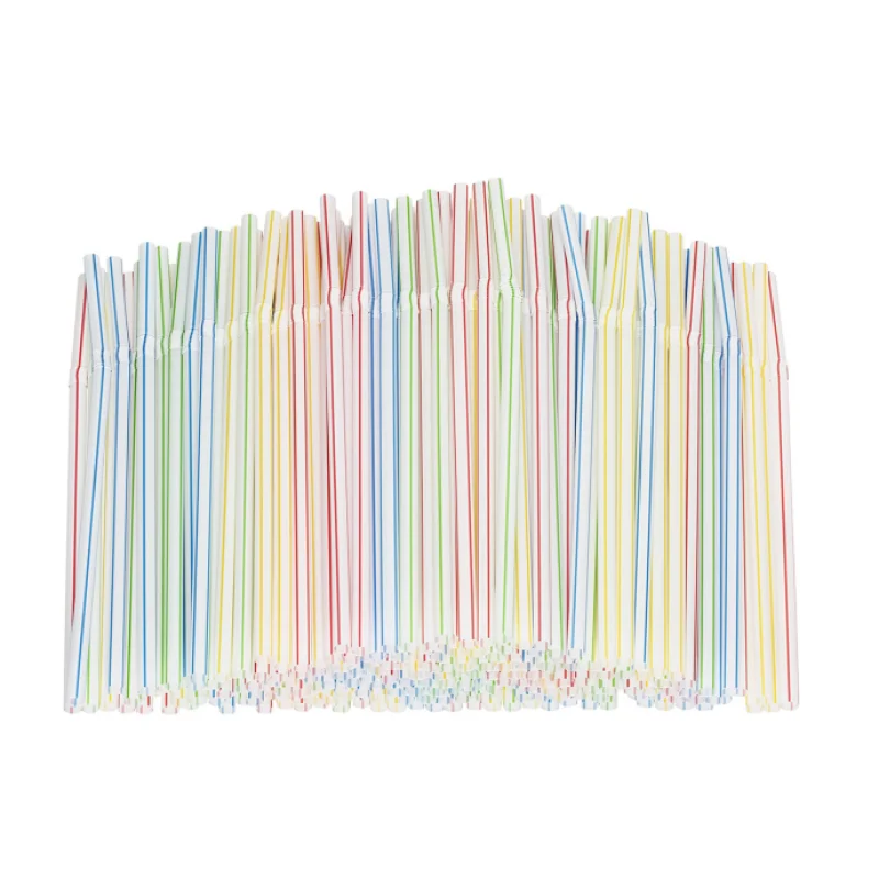 

Wholesale 200 Pcs Multi Colored Plastic Straws Disposable 8" Long Straw
