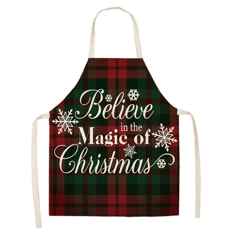 

Digital Printed Merry Christmas Custom Size Linen Fabric Bar Cute Aprons For Kitchen, Christmas designs