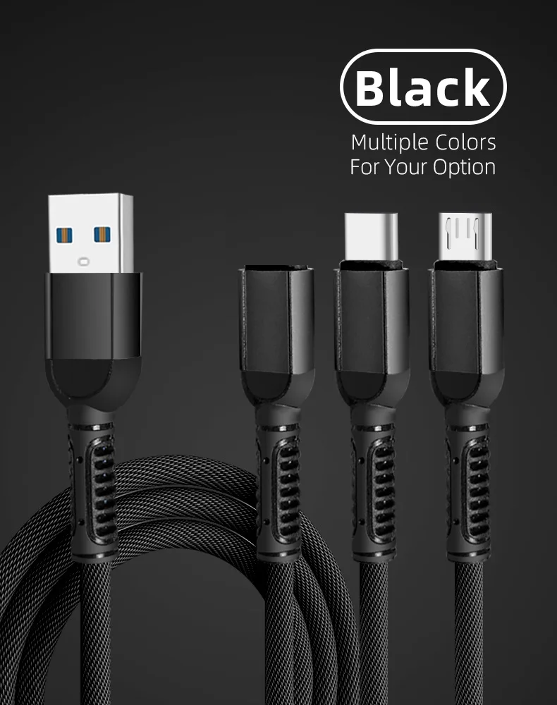 ICEBINGO  Factory Price 3 in 1 Multi Function Charging Data Cable High Quality Adapter Cable For iPhone, type-C Use