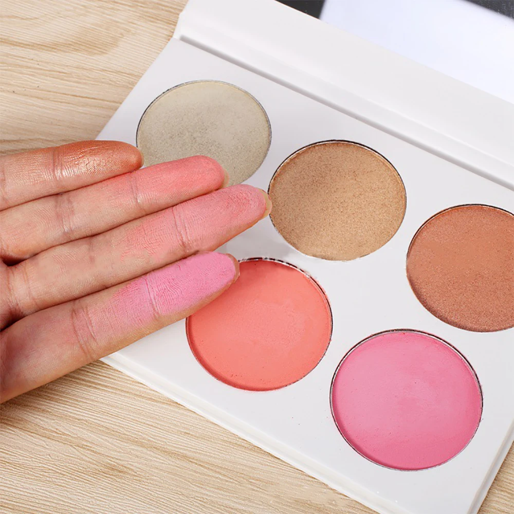 Best selling Highlighter Makeup Private Label Customized 6 color Blush Palette