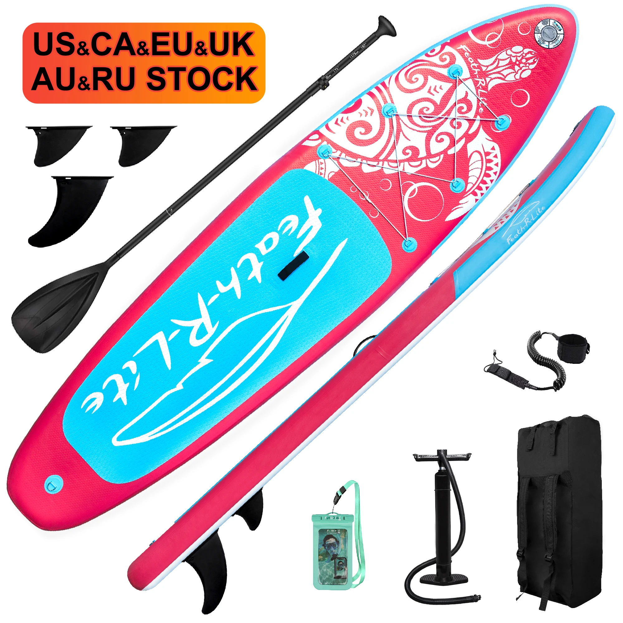 

FUNWATER Dropshipping OEM pink sup board pedal fishing sup paddle board sale tabla de paddle surf transparent sup