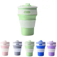 

Portable 350 ML /550ml Travel Drinking collapsible Coffee Cup silicone cup