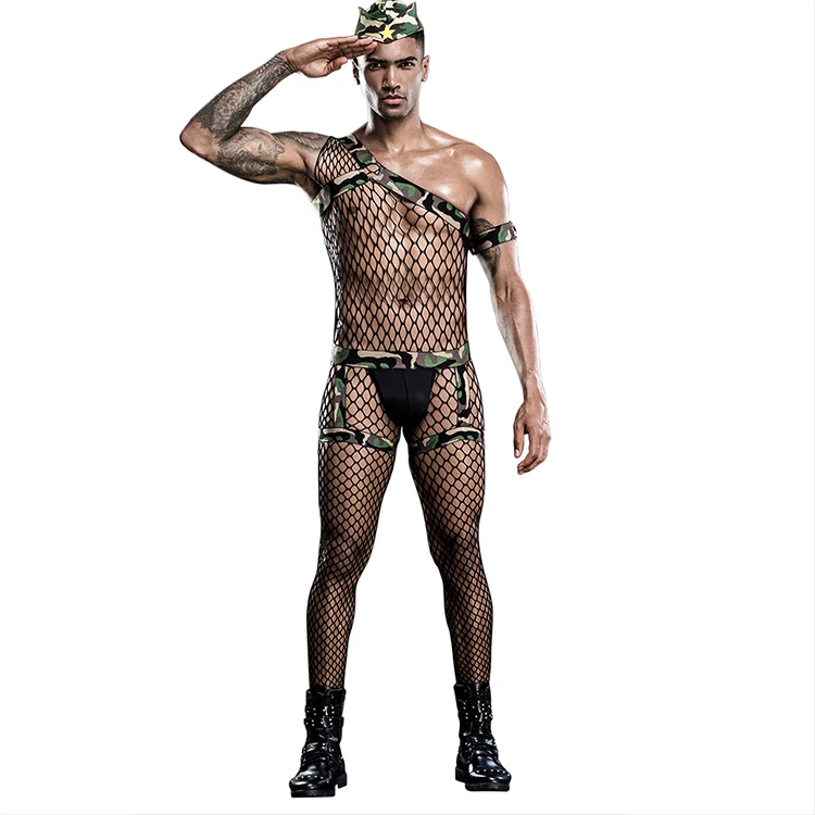 

High Quality exotic body stocking Sexy Men's Army Underwear Cosplay Uniform Costume Sexy Cosplay Underwear, Camouflage