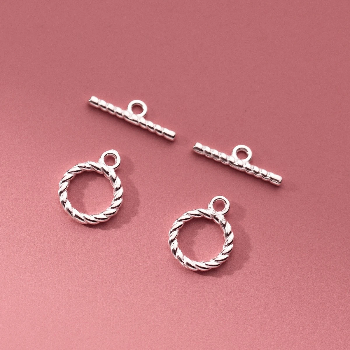 Hot Sale 925 Sterling Silver Twist OT Clasps for Necklace Jewelry Making Accessories