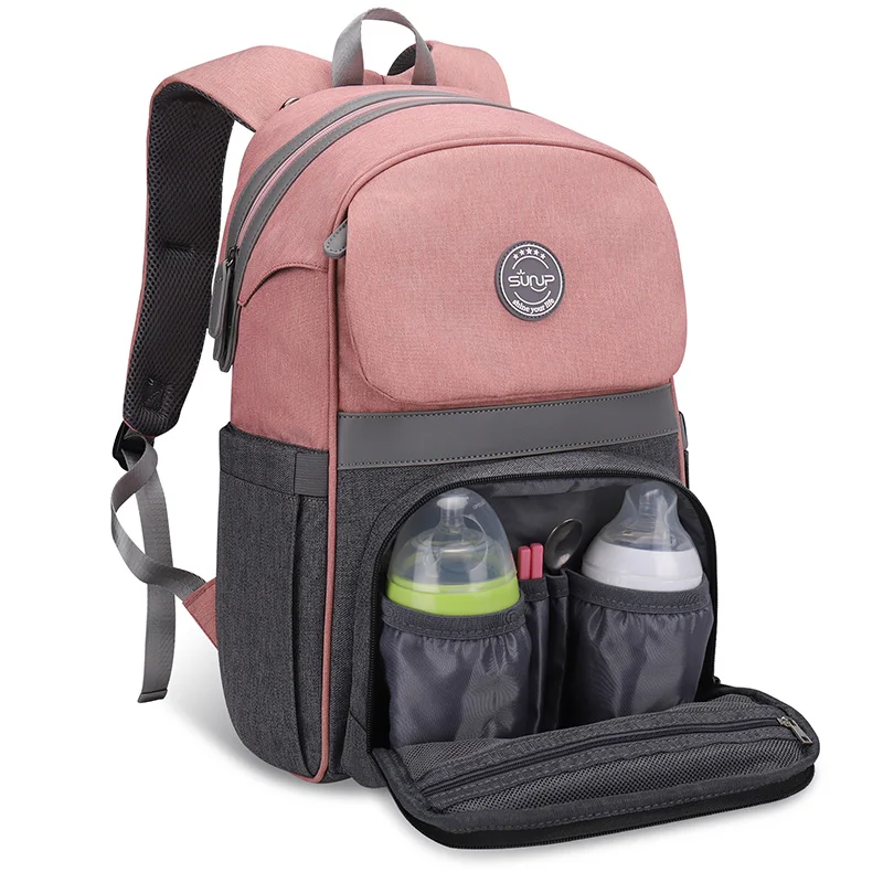 

High quality nappy bags stock portable diaper bag with changing station baby mommy travel backpack, Customized colors