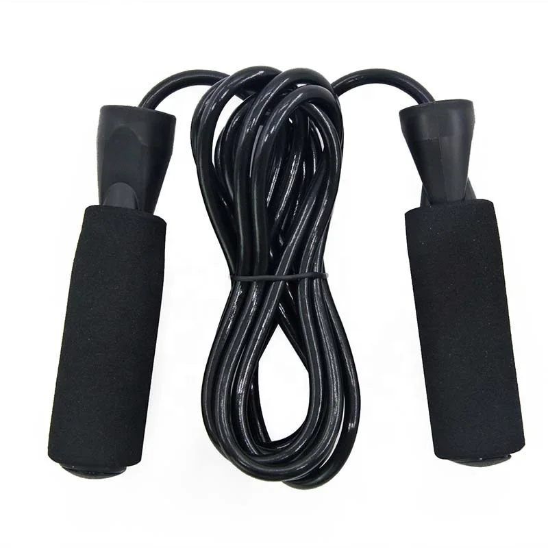 

Hot Sale Fitness Freestyle Multi Color Sports Foam Custom Logo Adjustable Students Bodybuilding Skip Jump Rope With Low MOQ, Black