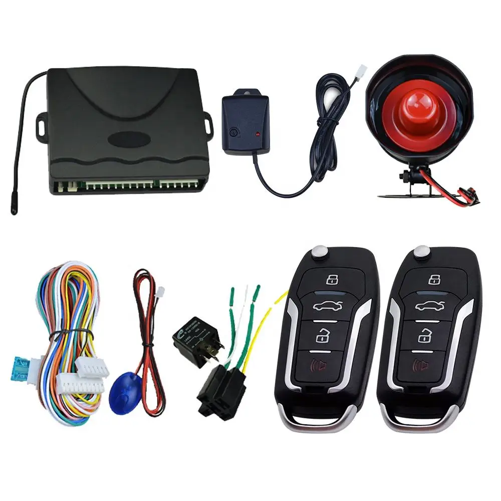 

12V Universal Car Alarm System Anti-Hijacking Central Locking System One way Smart Keyless Entry Car Security System