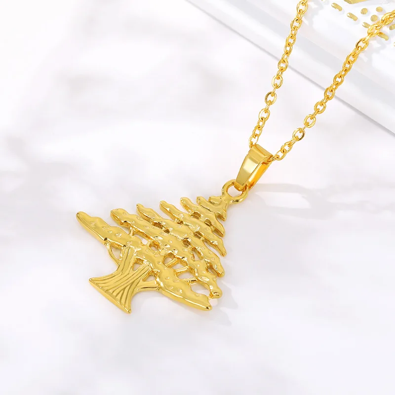 

Pine Tree Mom Stainless Steel Jewellery Necklace Gold Plated Color