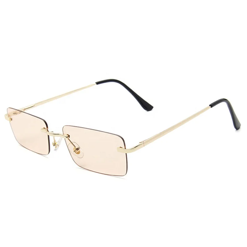 

New Hot Unisex Brand Designs Sunglasses Vendors Fashion Small Square Sun Shades Trendy Rimless Sunglasses for Women