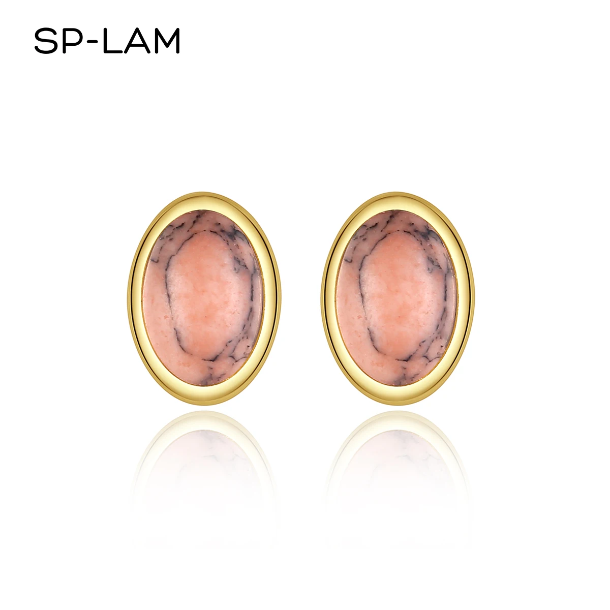 

SP-LAM Cute Small Korean Turquoise Stud Gold Plated Tiny Jewelry Stainless Earring Woman