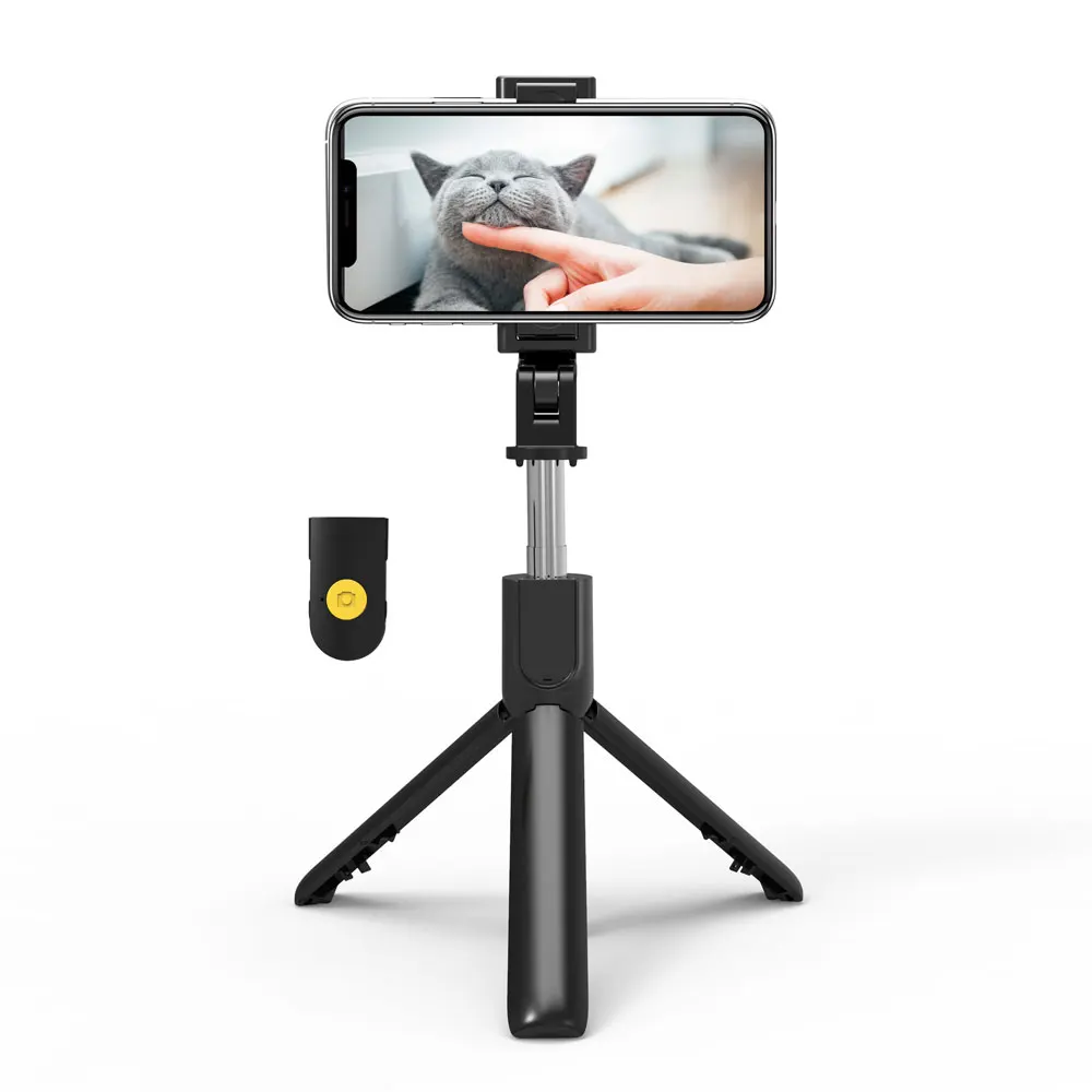 

CPT New Multi-function E-clip selfie stick stainless steel BT selfie stick folding with large rearview mirror