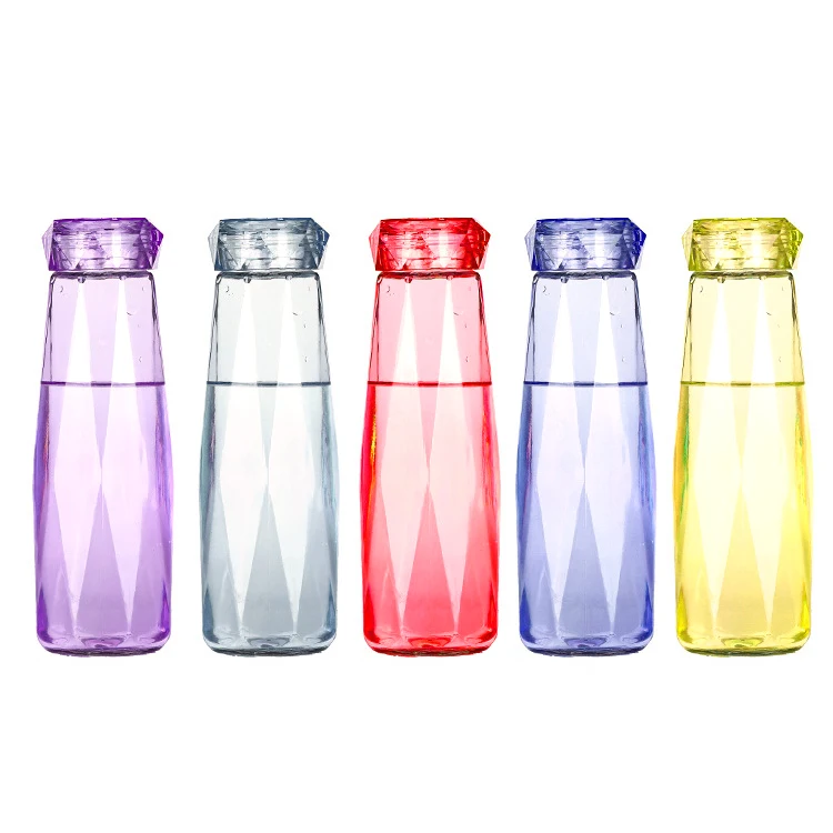 

2023 Glass Cup Colorful Crystal Diamond Cup Gift Creative Rhombus Glass Handy Water Bottle