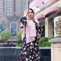 

High density chiffon long sleeved Turkish southeast Asian dress women Dubai Muslim abaya dress