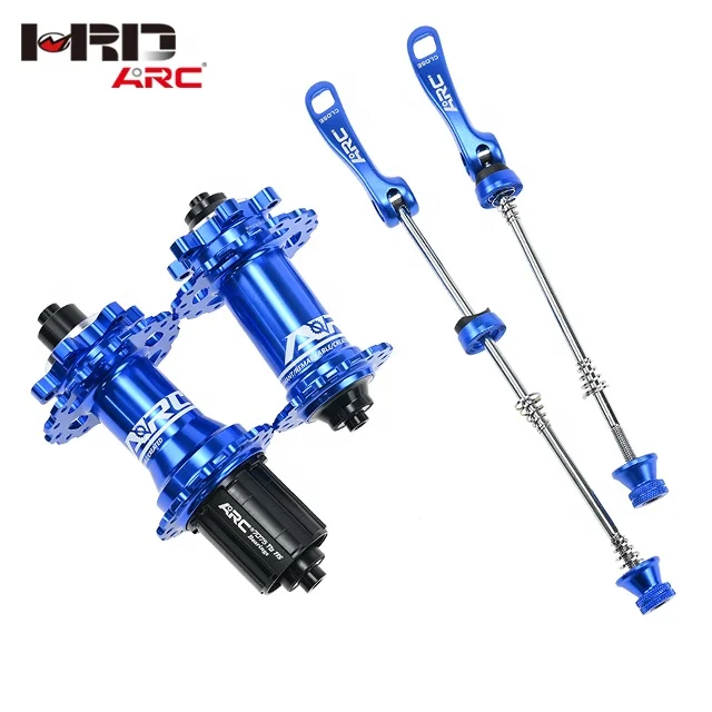 

Factory direct fast shipping blue CNC aluminum alloy ARC logo MT-006F/R 32H 4 claws 3 teeth J-bend bicycle hub MTB hub, Customized as your request