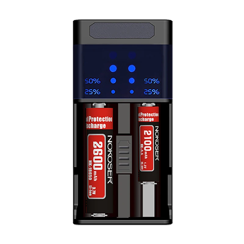 

Smart USB Fast Charging LCD display 1.2v 3.7V 26650 16340 14500 10440 18500 18650 Battery Charger