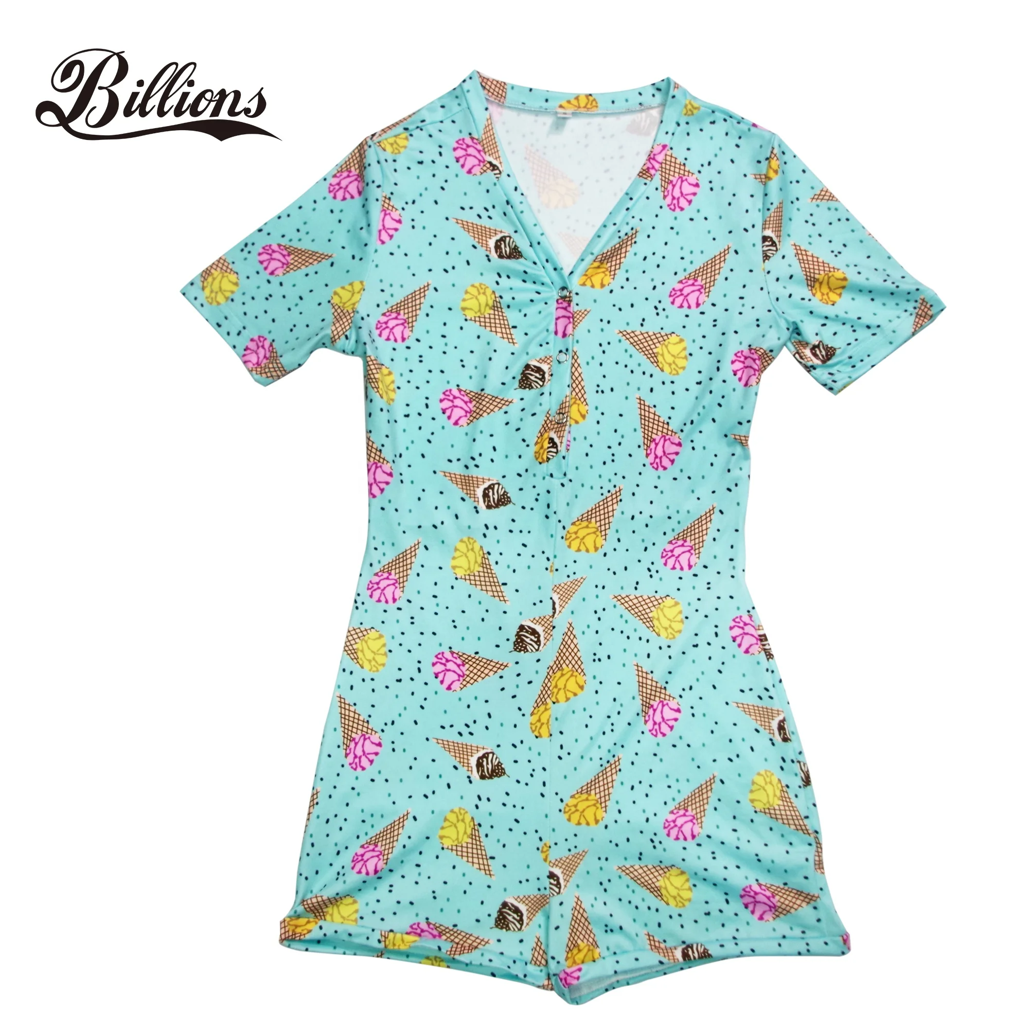 

Billions Fashion 2020 Summer Adult Onesie For Women Pajamas Of Ice cream