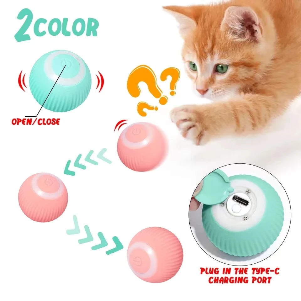 

Smart Cat Toys Automatic Rolling Ball Electric dog toys Interactive for Cats Training Self-moving Kitten Toys for Indoor Playing
