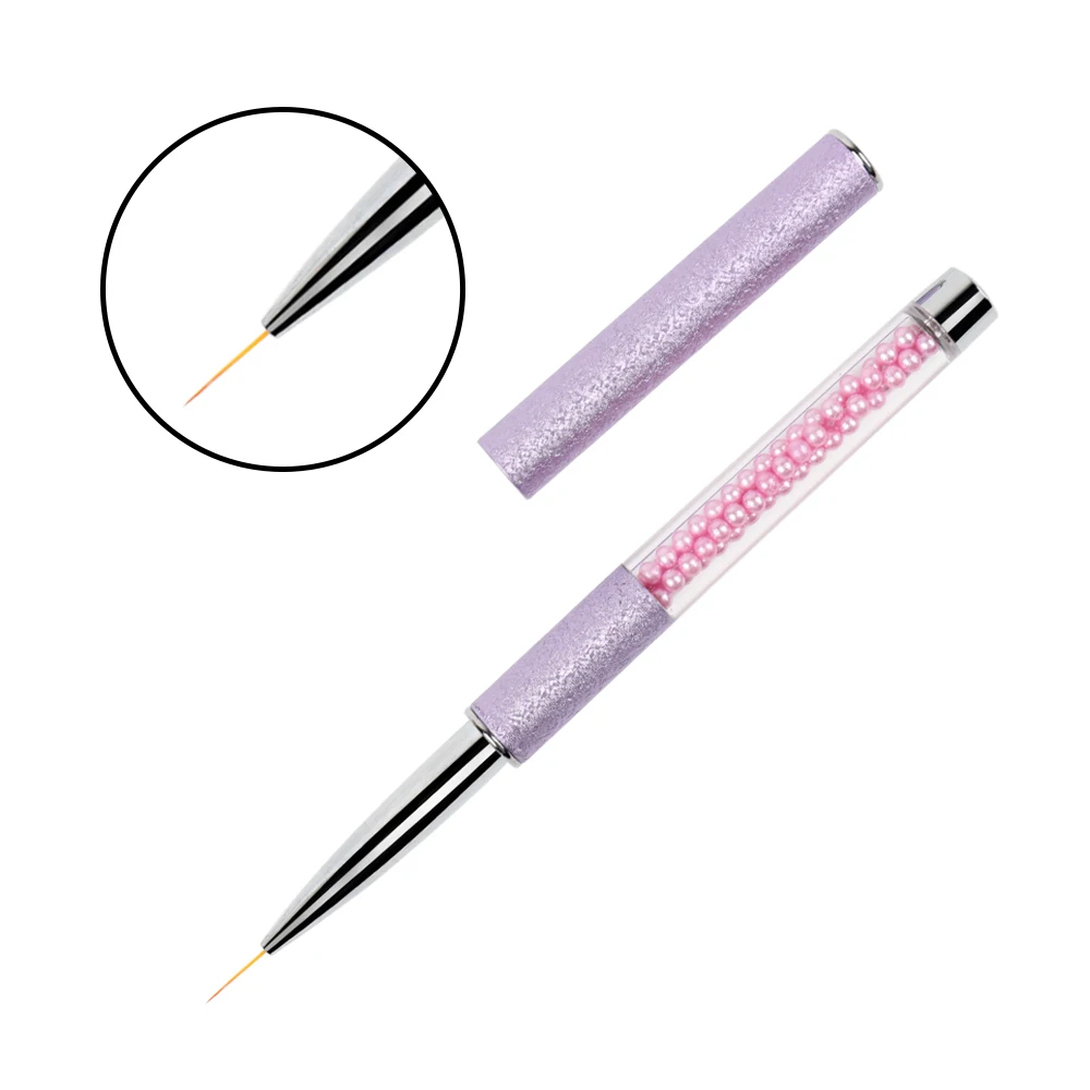 

Nail Stripe Brush with Import Nylon Liner Painting Brush with purple pearl