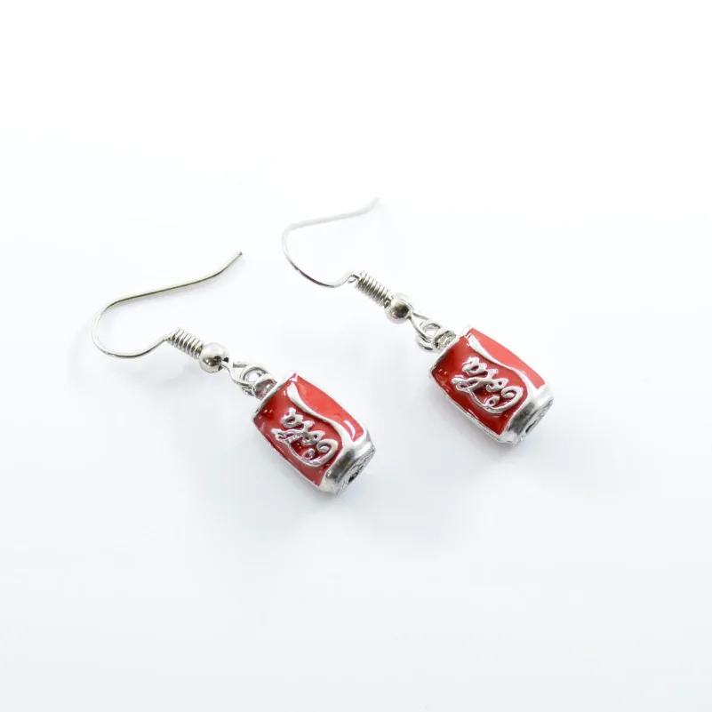 

Zooying Fashion Chic Simple Coke Can Shape Earring, Blue,red