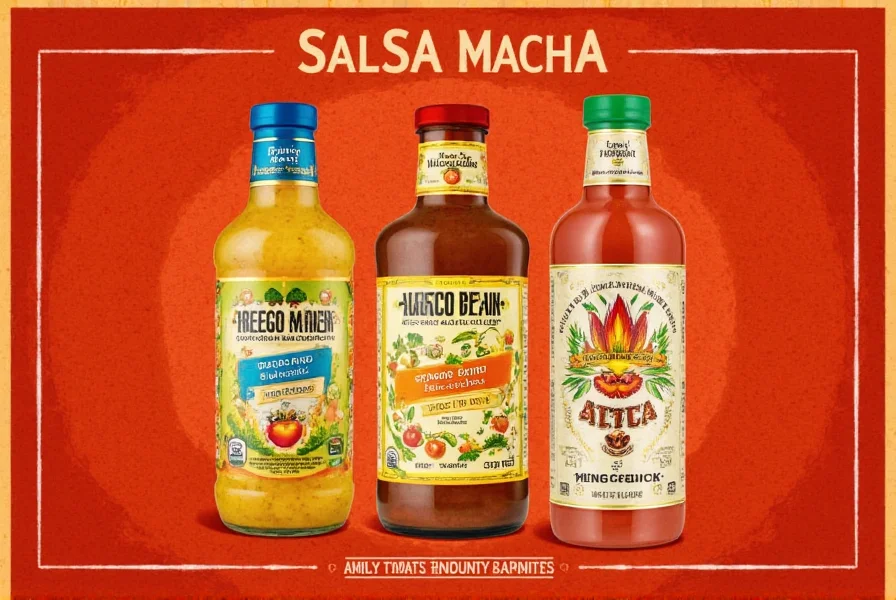 Blender mixing salsa macha ingredients