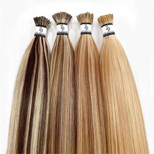 

straight remy human hair itip extensions vendors cuticle aligned virgin double drawn keratin i tip hair extensions Wholesale